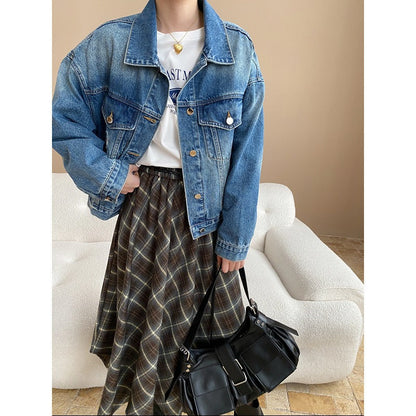 Damen Oversized Jeansjacke mit Taschen Norvielle - Norvielle