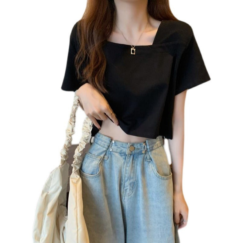 Damen Cropped T-Shirt Modern Norvielle