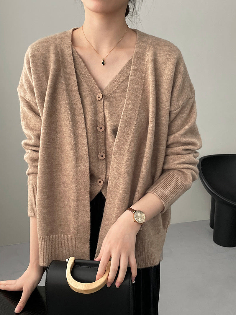 Damen Cardigan V-Ausschnitt Strick Norvielle