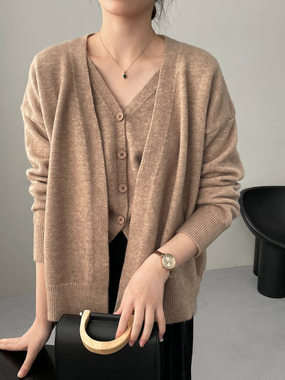 Damen Cardigan V-Ausschnitt Strick Norvielle