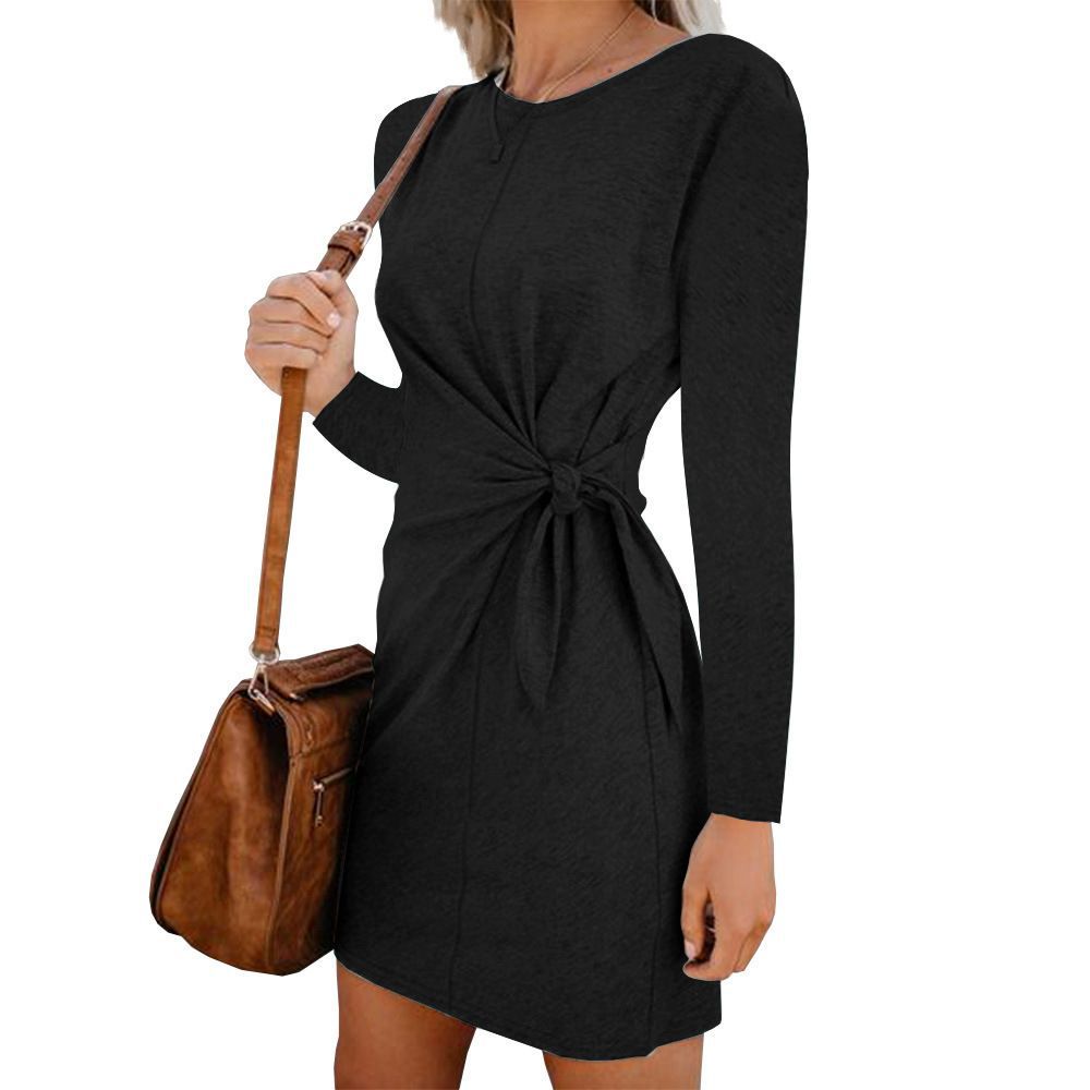 Damen Kurzarmkleid mit Knotendetail Eleganter Schnitt