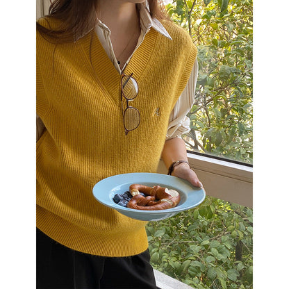 Damen Strickpullover V-Ausschnitt Feinripp Norvielle