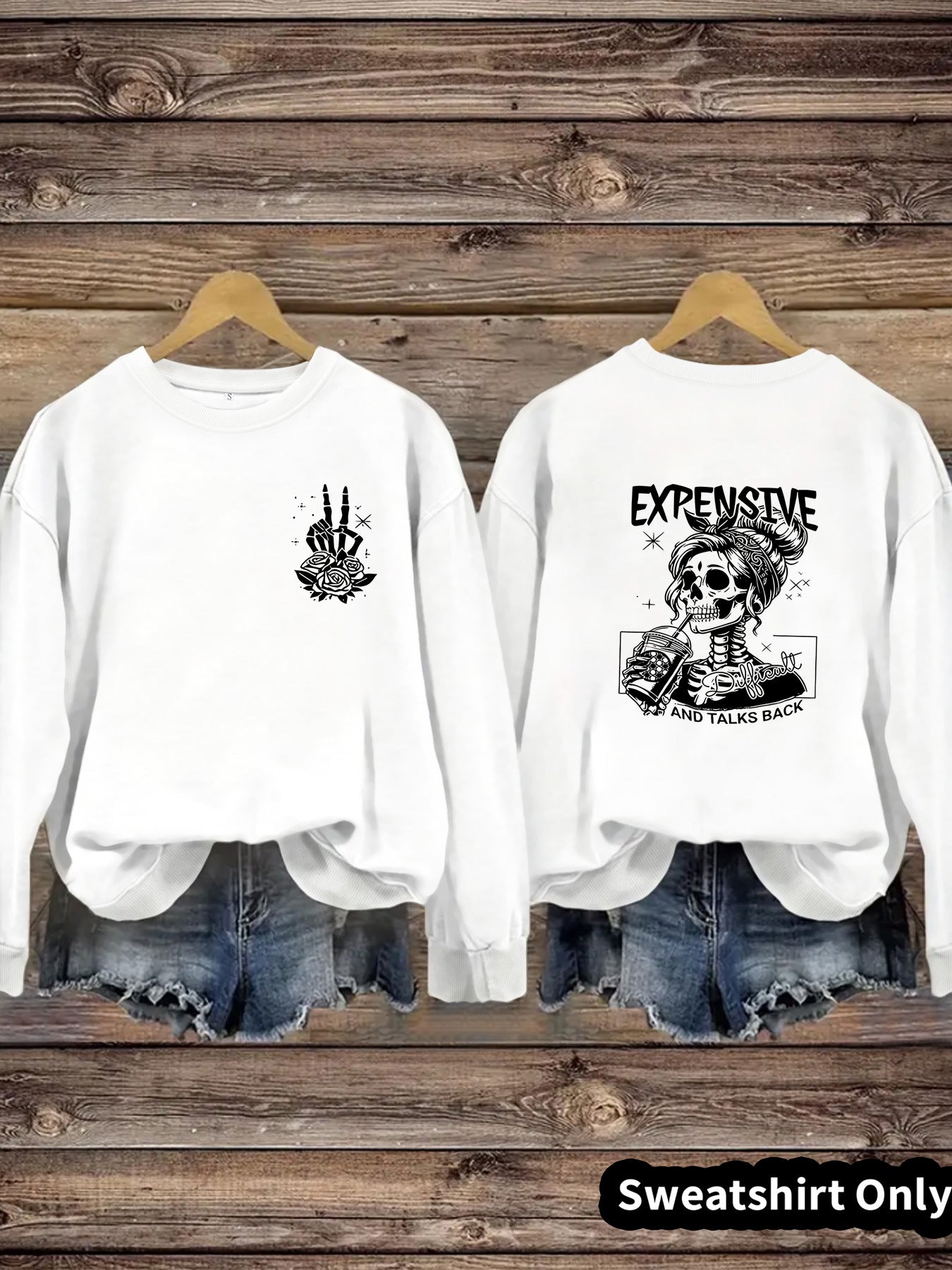 Damen Sweatshirt Kreatives Motiv Lässiger Schnitt Norvielle