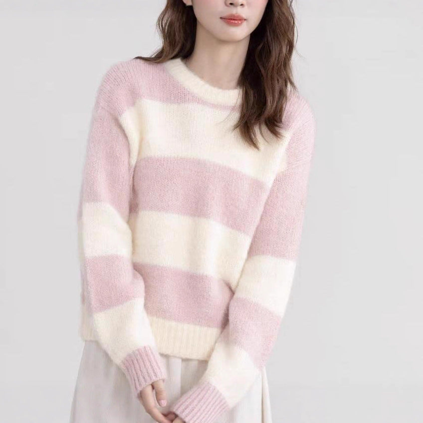 Damen Pullover Streifenmuster Norvielle