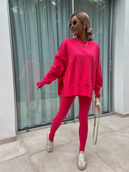 Damen Sport-Loungewear-Set mit Sweatshirt und Leggings