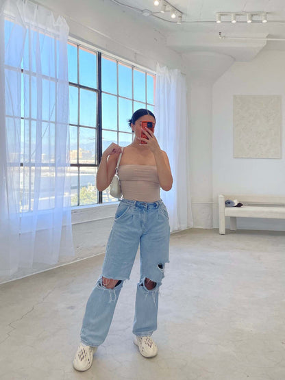 Damen Zerrissene Mom Jeans Norvielle