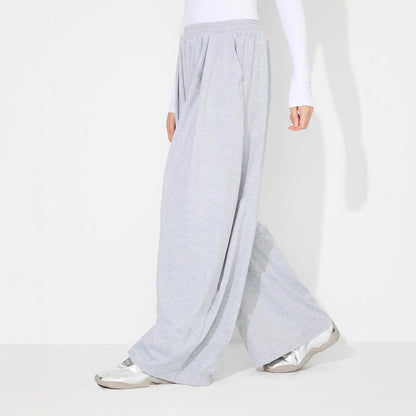 Damen Palazzo-Hose Elastischer Bund Falten