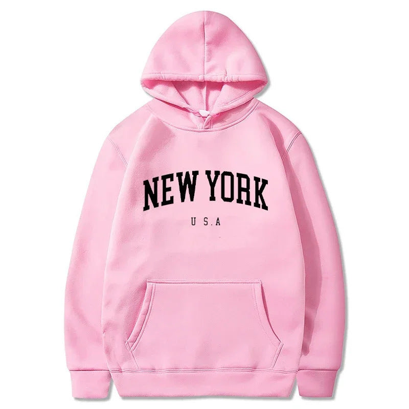 Damen Kapuzenpullover New York Print Bequem Norvielle