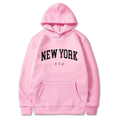Damen Kapuzenpullover New York Print Bequem Norvielle