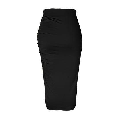 Damen Maxirock Rüschen Details Hoch Schlitz Norvielle