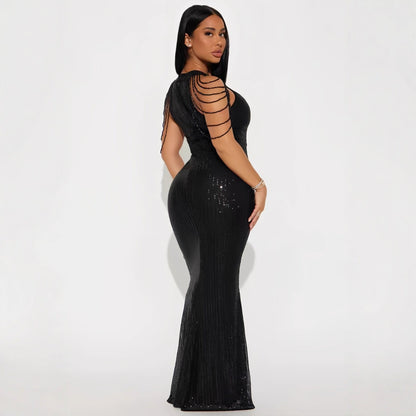 Damen Abendkleid Pailletten Norvielle