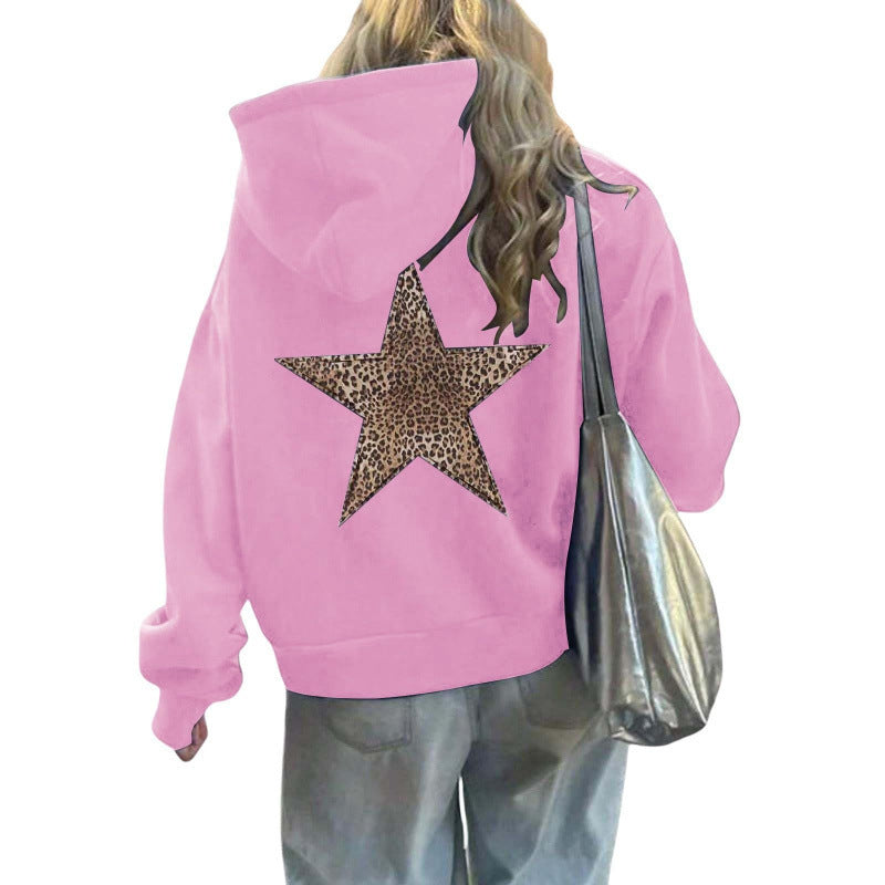 Damen Kapuzenpullover Glitzerndes Sternmotiv Norvielle
