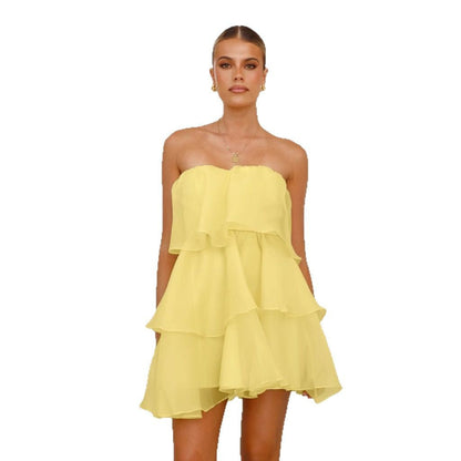 Damen Volantkleid Leichtes Chiffon Norvielle