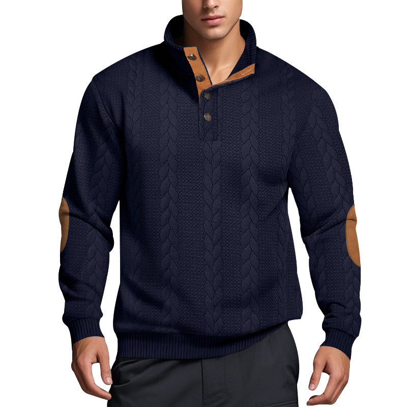 Herren Strickpullover Hochkragen Muster