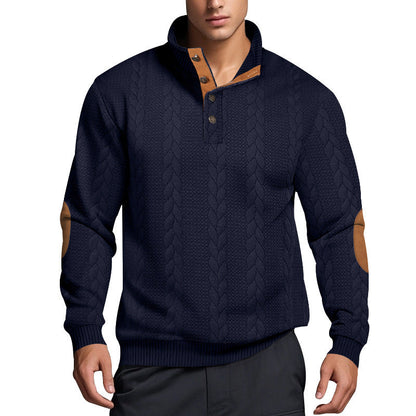 Herren Strickpullover Hochkragen Muster
