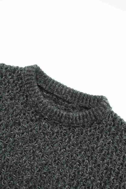 Damen Strickpullover Luftiger Strick Offene Struktur Beige