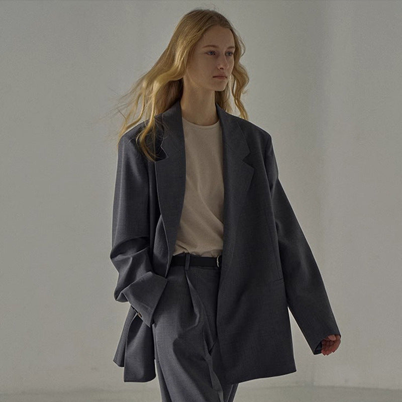 Damen Oversized Blazer Edler Schnitt Norvielle