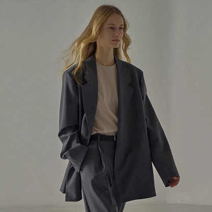 Damen Oversized Blazer Edler Schnitt Norvielle