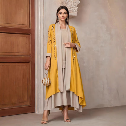 Damen Kimono Langarm Asymmetrisch Dekorative Applikationen Norvielle