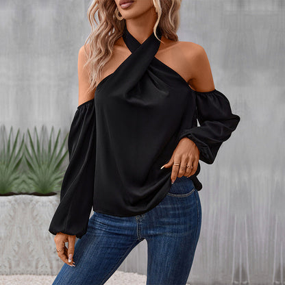 Damen Off-Shoulder-Oberteil Raffungen Norvielle