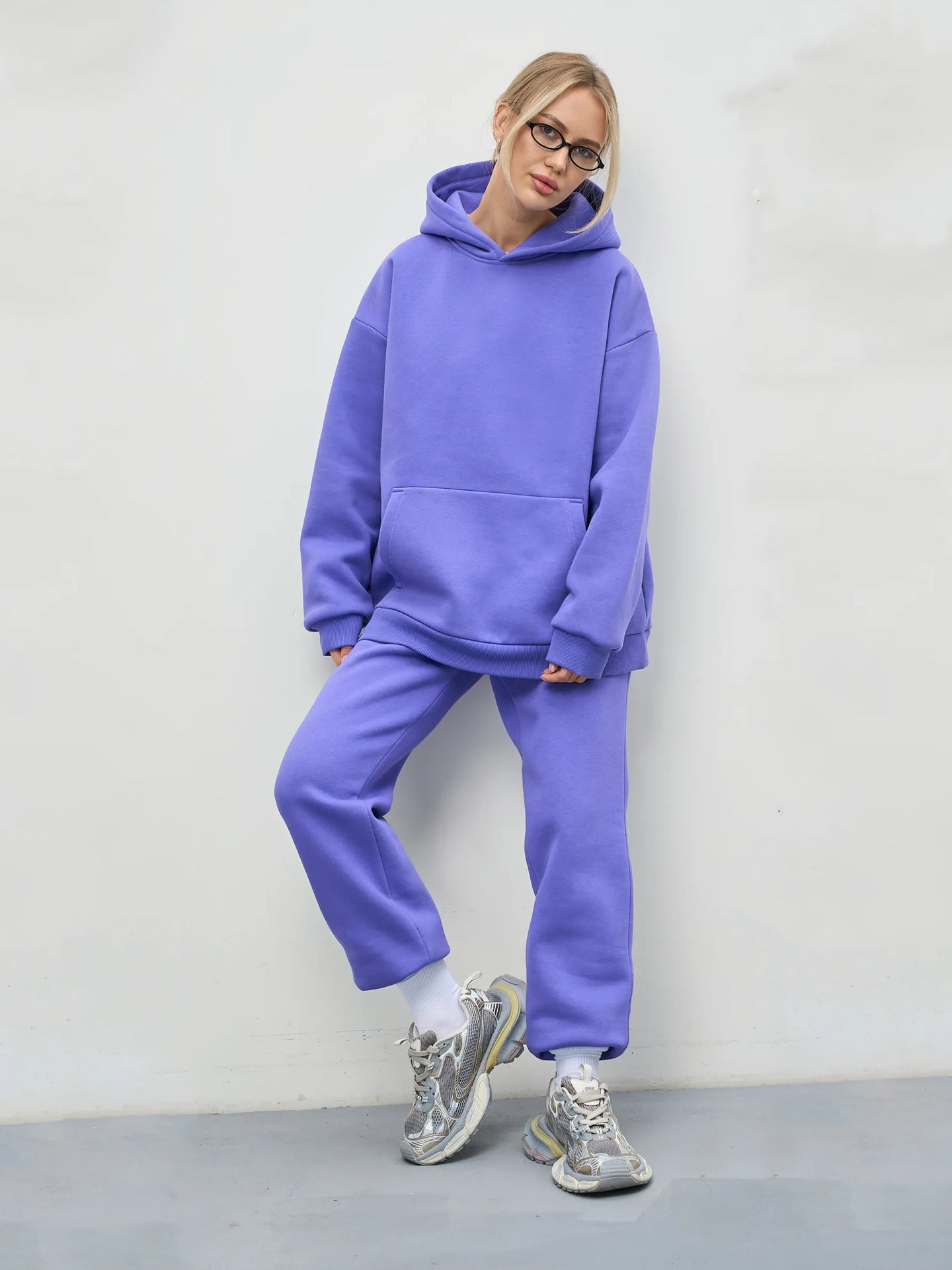 Damen Hoodie Oversized Jogginghose Modern Baumwolle