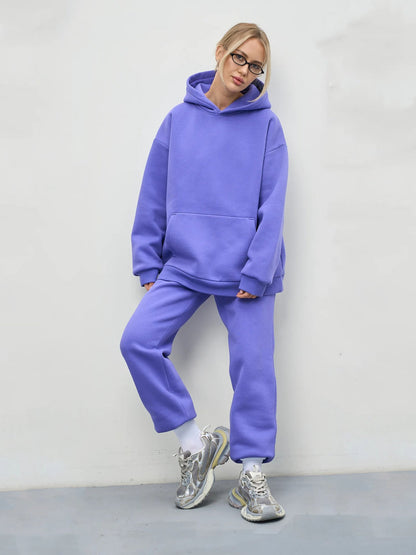 Damen Hoodie Oversized Jogginghose Modern Baumwolle