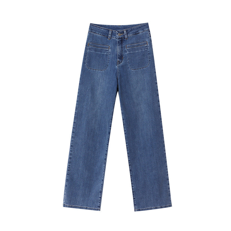 Damen High-Waist Jeans Weit Norvielle