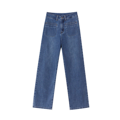 Damen High-Waist Jeans Weit Norvielle