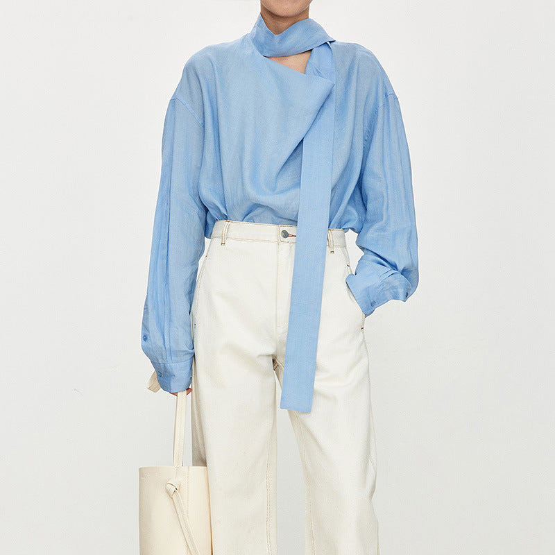 Damen Schulterfreie Bluse Raffinierter Kragen Norvielle
