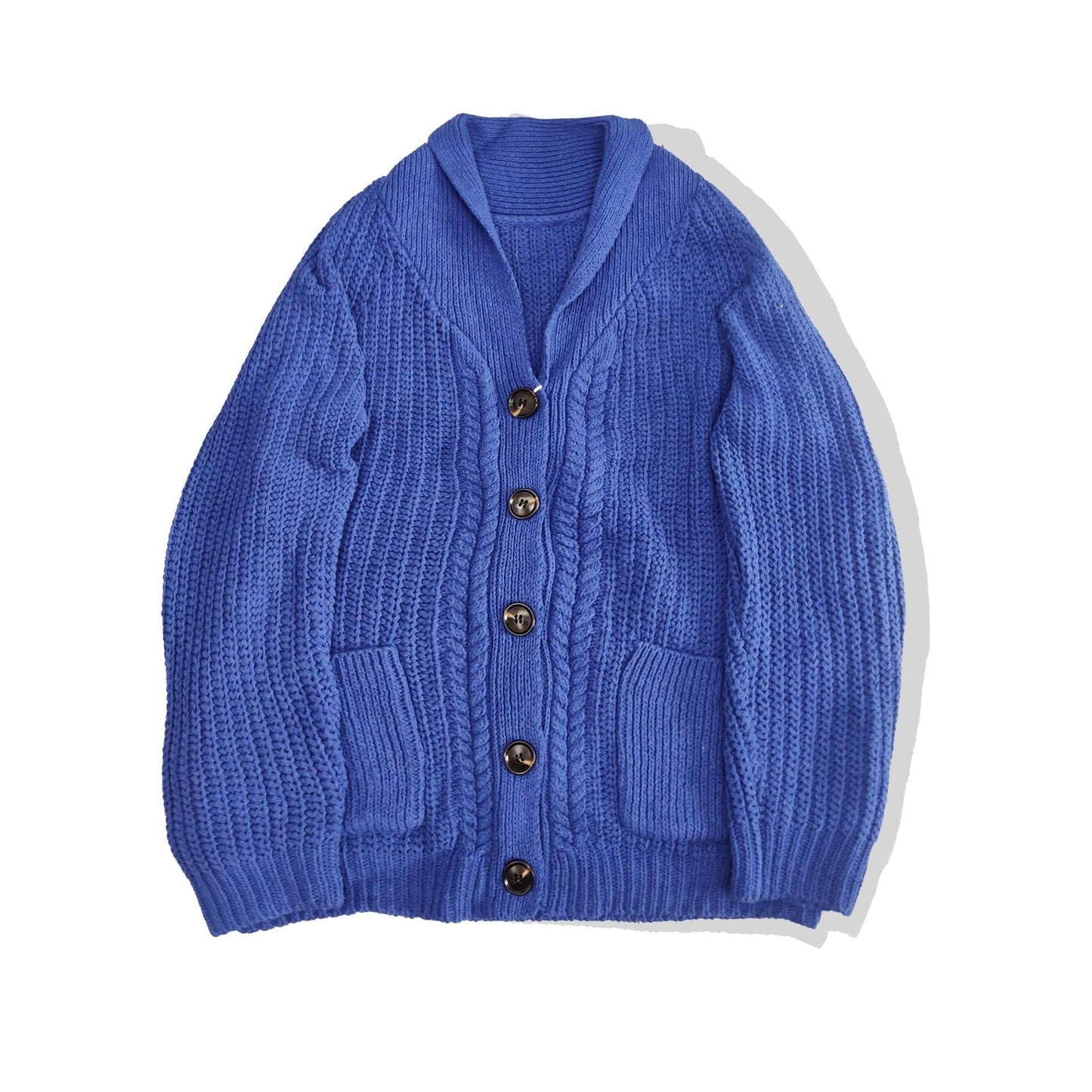 Herren Strickcardigan Relaxed Fit mit Schalkragen und Taschen