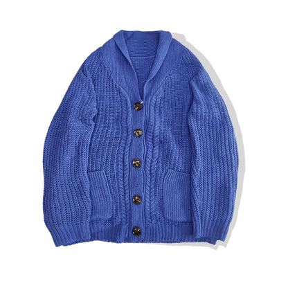 Herren Strickcardigan Relaxed Fit mit Schalkragen und Taschen