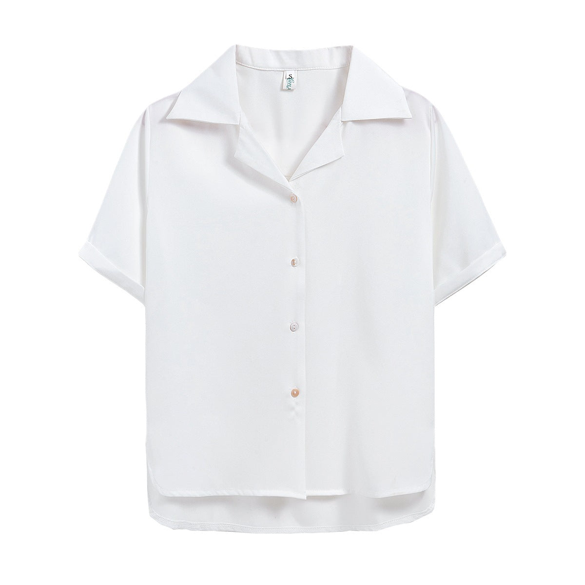Damen Bluse Kurzarm Klassischer Kragen Elegante Knöpfe Norvielle