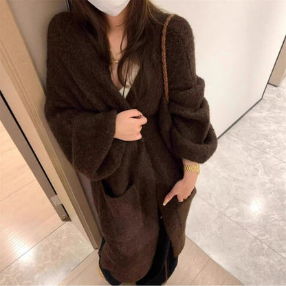 Damen Strickjacke Große Taschen Weiter Schnitt Norvielle