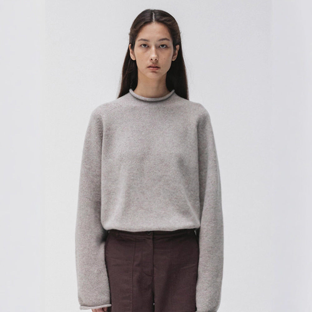 Damen Strickpullover Hochgeschnitten Komfort Norvielle