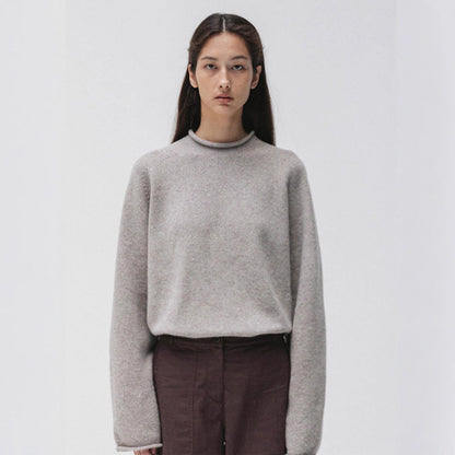 Damen Strickpullover Hochgeschnitten Komfort Norvielle
