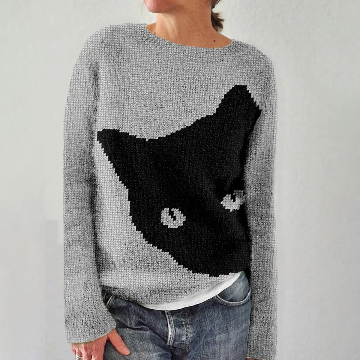 Damen Strickpullover Weich Schneeflocken-Design Norvielle