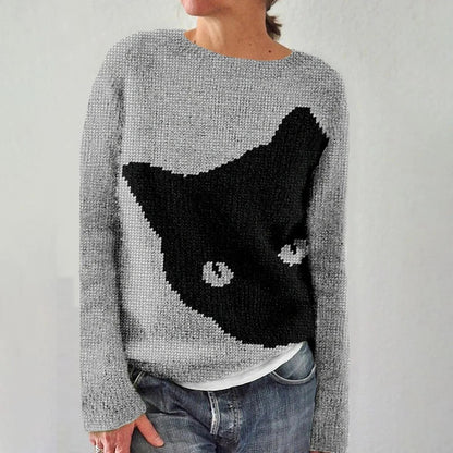 Damen Strickpullover Weich Schneeflocken-Design Norvielle