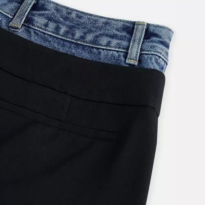 Damen High-Waist-Stoffhose Weit Norvielle