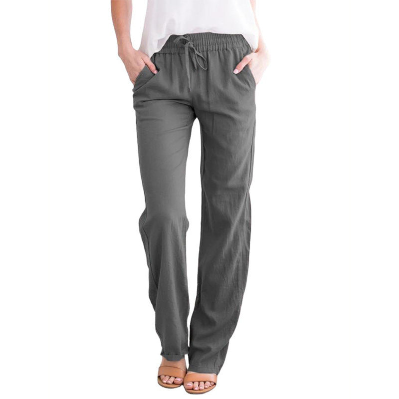 Damen Weite Hose Elastischer Bund Bequem