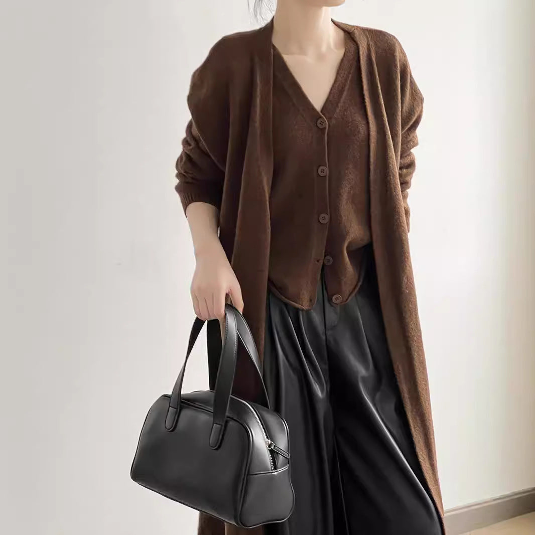 Damen Strickensemble V-Ausschnitt Knopf Norvielle