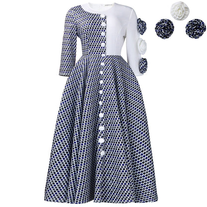 Damen Kleid Grafisches Muster Mehrfarbig Norvielle