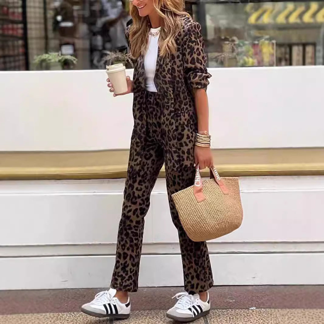 Damen Blazeranzug Animal-Print Modern Norvielle - Norvielle