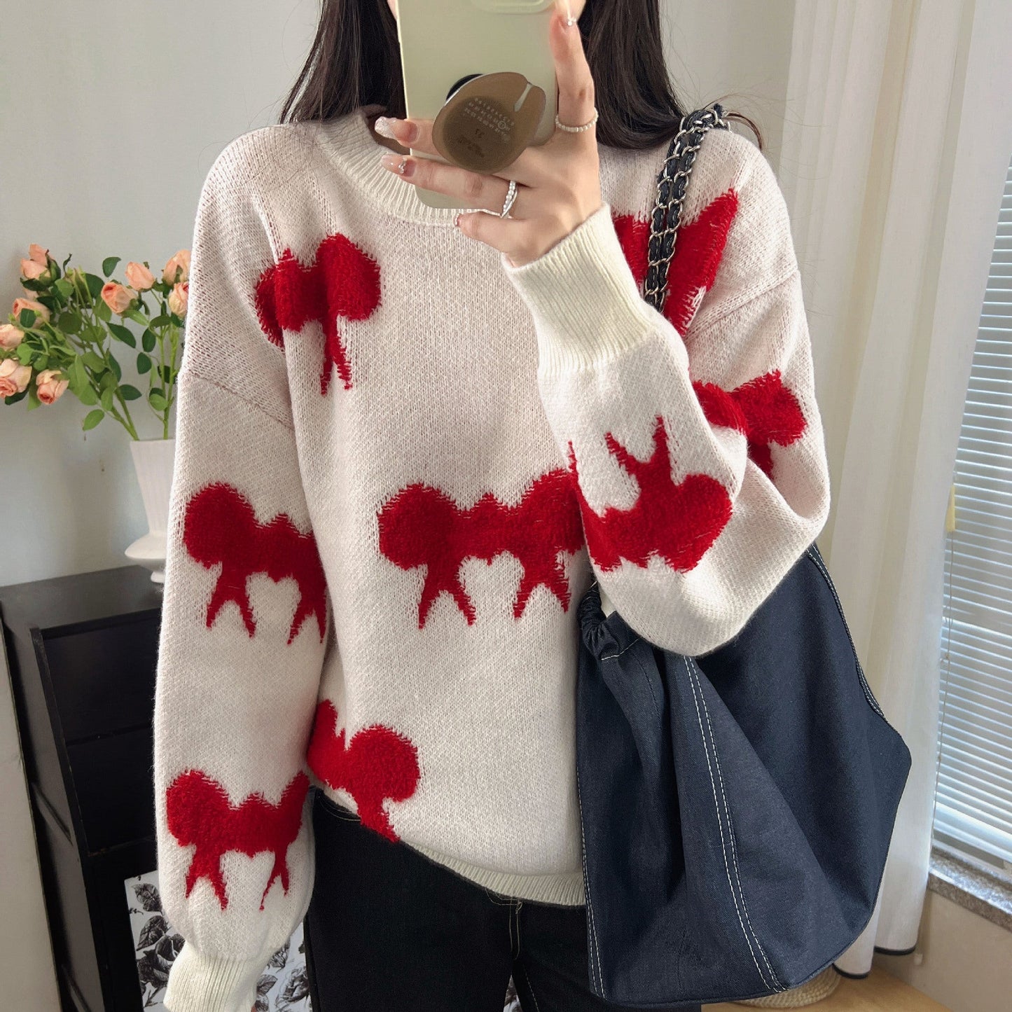 Damen Pullover Gemusterter Tiermotiv Lässiger Schnitt Norvielle