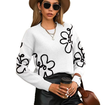 Damen Pullover mit Floralmuster aus Norvielle