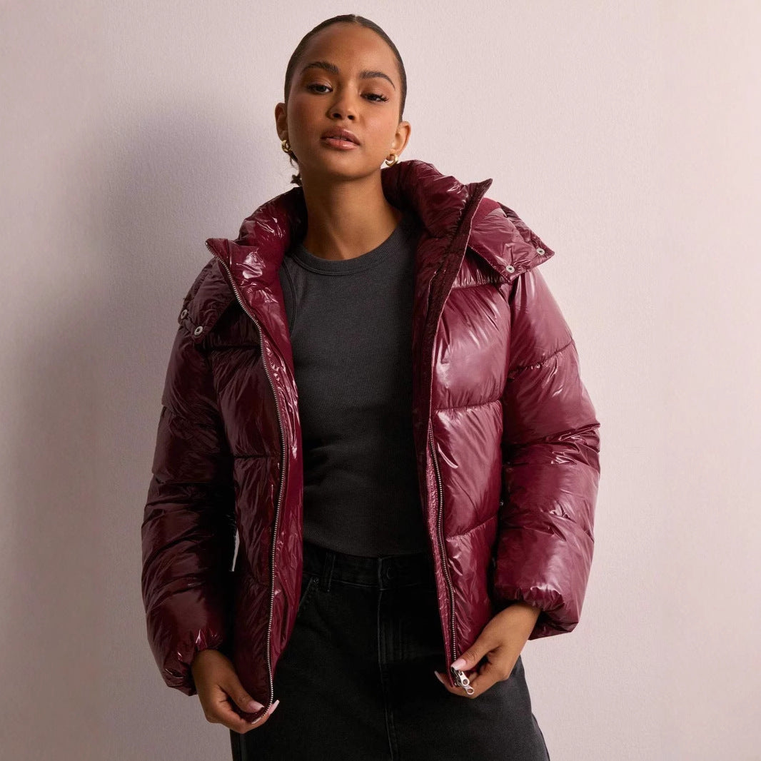 Damen Steppjacke Kapuze Warm