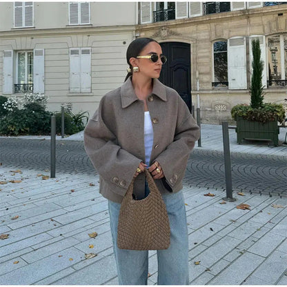 Damen Oversized Wollmantel Norvielle - Norvielle