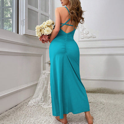 Damen Strickkleid Schmale Träger Figurbetonend