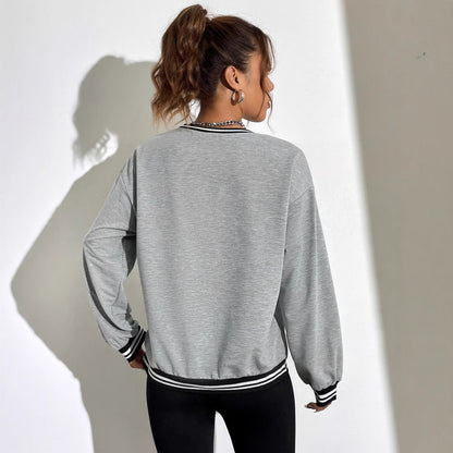 Damen Sweatshirt Hawaii-Motiv Überschnittene Ärmel Norvielle