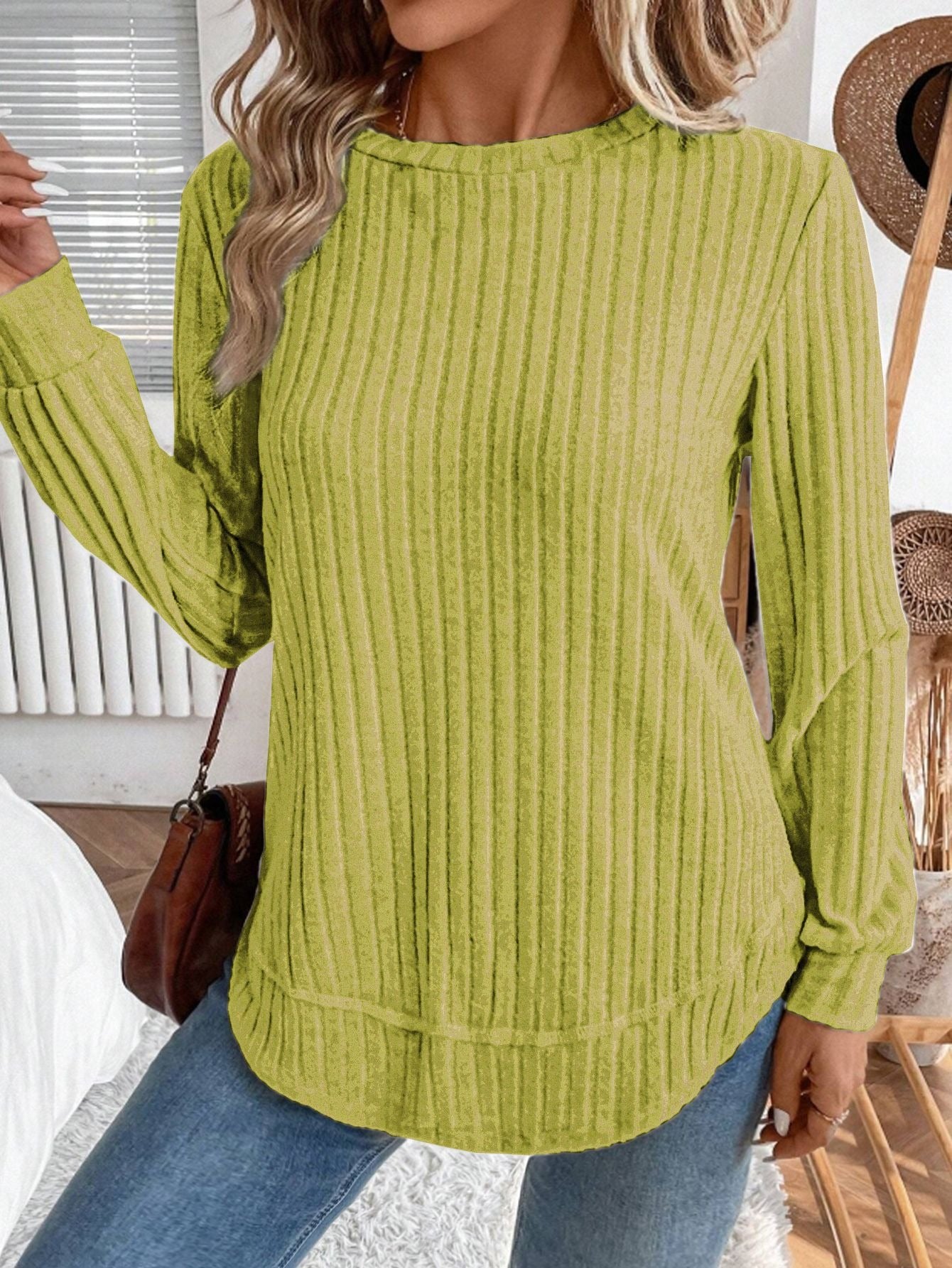 Damen Strickpullover Lässig Vertikalstreifen Norvielle