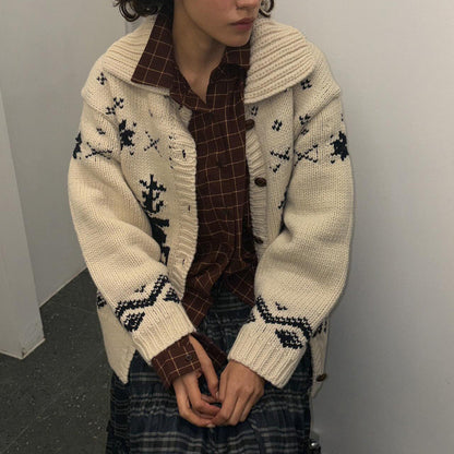 Damen Strickjacke Grafisches Muster Norvielle